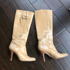Jimmy Choo Tall Boots, Beige Patent Leather Sz 40